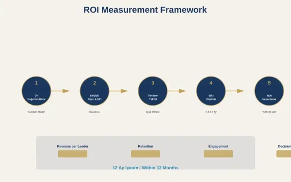 ROI Measurement Framework showing steps from baseline to ROI calculation, illustrating coaching ROI.
